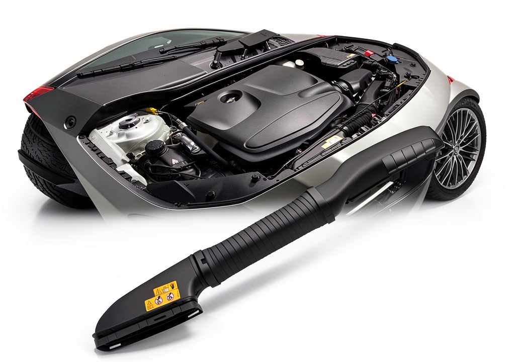 Installing Mercedes-Benz CLA250 Air Cleaner Intake Hose on a wooden workbench