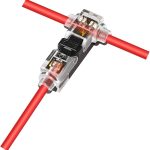 Kuject 10pc Low Voltage Wire Connectors, T Tap 3 Way 1 Pin Splice Wire Connectors, Quick Solderless Wire Connector for Automotive, Led Strip, Landscaping, 18-24AWG-0