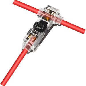 Kuject 10pc Low Voltage Wire Connectors, T Tap 3 Way 1 Pin Splice Wire Connectors, Quick Solderless Wire Connector for Automotive, Led Strip, Landscaping, 18-24AWG-0