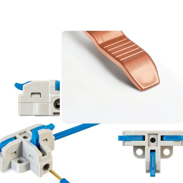 GKEEMARS 20Pcs 3 Way T Tap Wire Connectors Blue T3/T4 12A Copper-2