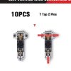 Kuject 10pc Low Voltage Wire Connectors, T Tap 3 Way 1 Pin Splice Wire Connectors, Quick Solderless Wire Connector for Automotive, Led Strip, Landscaping, 18-24AWG-1