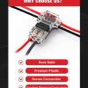 Kuject 10pc Low Voltage Wire Connectors, T Tap 3 Way 1 Pin Splice Wire Connectors, Quick Solderless Wire Connector for Automotive, Led Strip, Landscaping, 18-24AWG-3