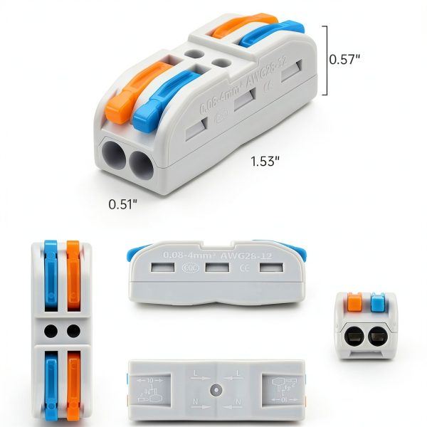 GKEEMARS 2 Conductor Compact Connectors KV-212 50 Lever Assortment-4