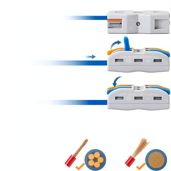 GKEEMARS 2 Conductor Compact Connectors KV-212 50 Lever Assortment-3