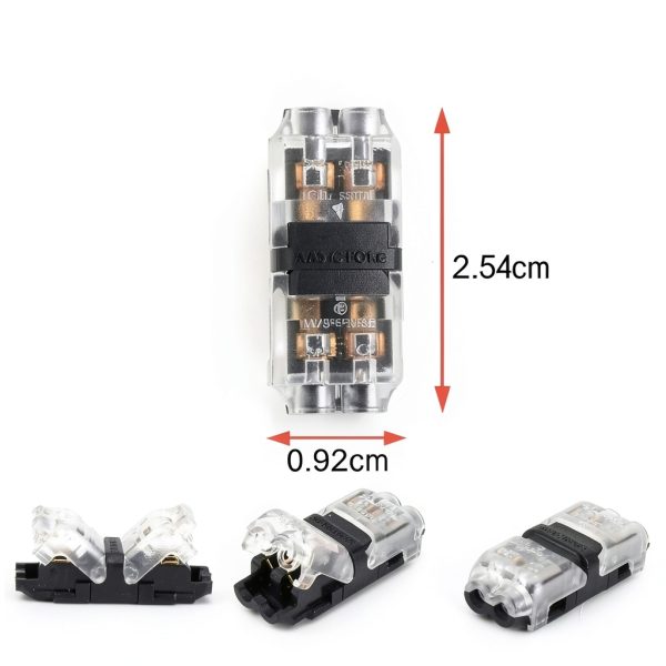 Low Voltage Wire Connectors TYUMEN 2‑Pin I‑Shape No‑Strip Tool‑Free-2