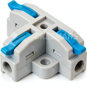 GKEEMARS 20Pcs 3 Way T Tap Wire Connectors Blue T3/T4 12A Copper-0
