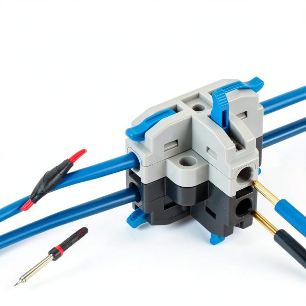 GKEEMARS 20Pcs 3 Way T Tap Wire Connectors Blue T3/T4 12A Copper-1