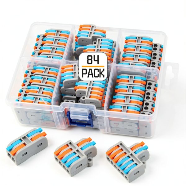Lever Wire Connectors 84Pcs Pack by XALXMAW Compact Cam-Type-0