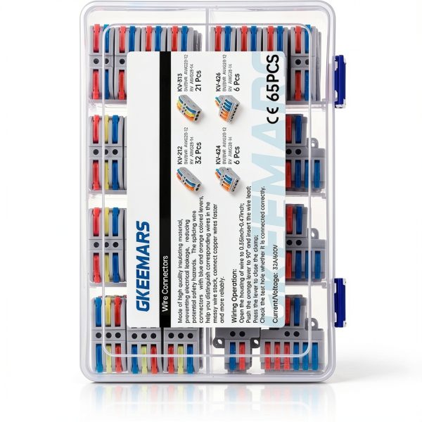 GKEEMARS Splicing Wire Connectors 65-Pc Assortment Pack for AWG 28-12-6