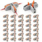 EEEKit 30 PCS Compact Wire Conductor Connector T Lever Nut AWG 28-12-0