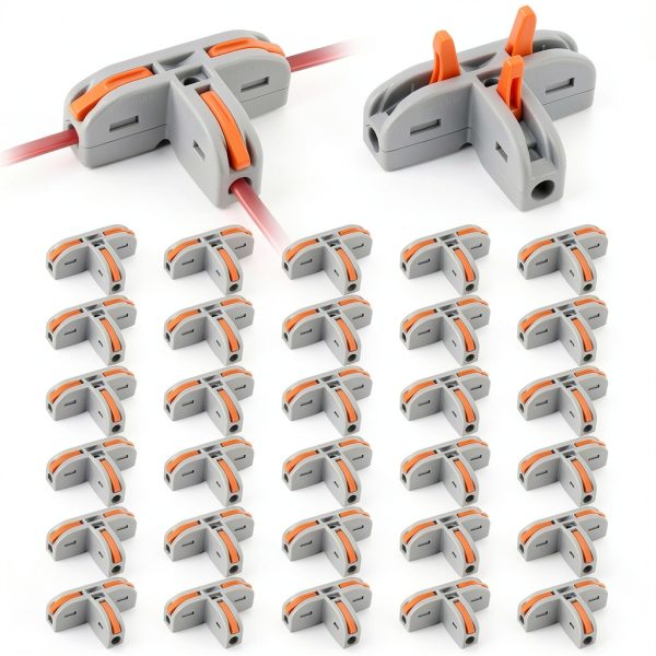 EEEKit 30 PCS Compact Wire Conductor Connector T Lever Nut AWG 28-12-0